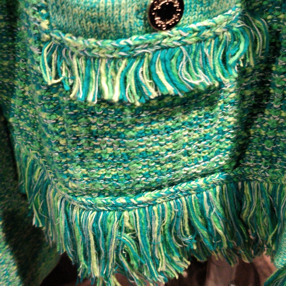 FINAL PRICE Lilly Pulitzer Fringed Knit Sweater Jacket w Signature Gold Buttons - Picture 12 of 15